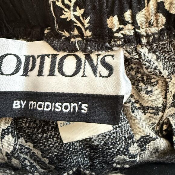 Options by Madison’s Long Black Skirt with Cream Paisley Boho Style Size L Rayon - Picture 9 of 10